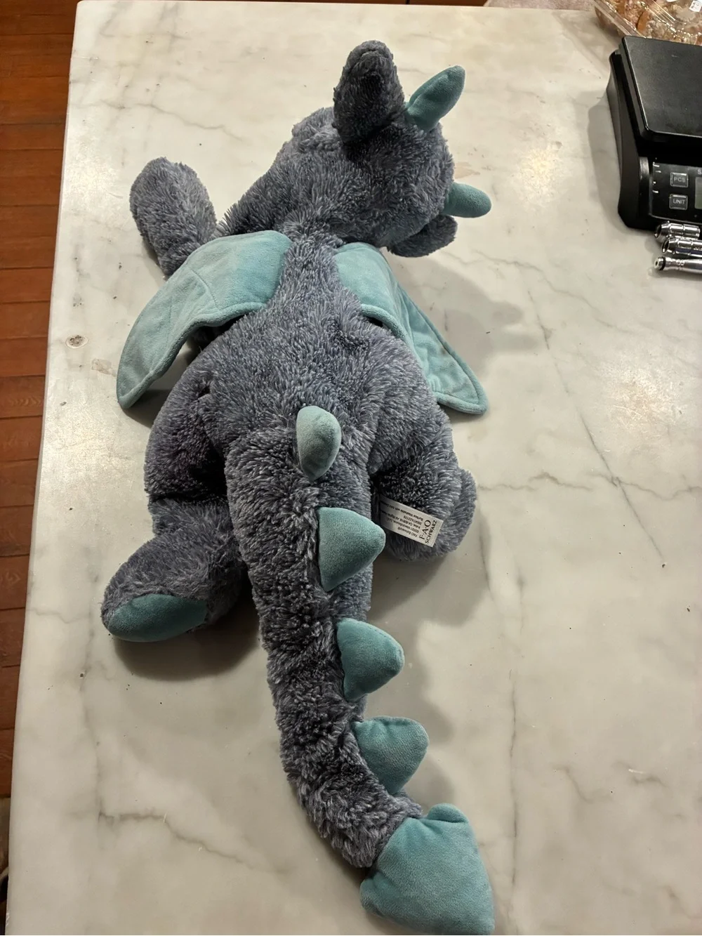 FAO Schwarz Adopt A Pet Enchanted Dragon Stuffed Plush Gray 26”